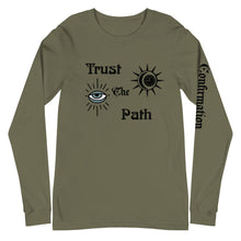 Load image into Gallery viewer, Unisex Long Sleeve Tee- Trust the Path